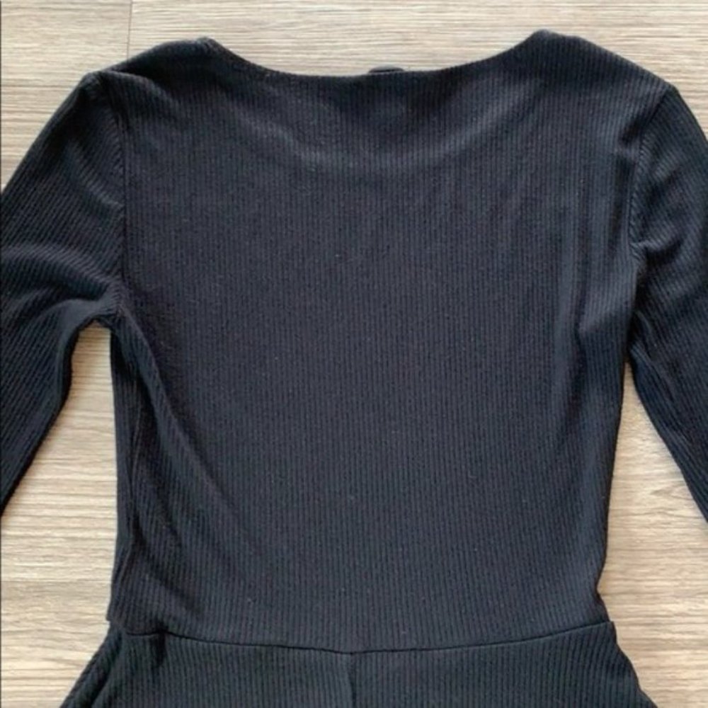 Longsleeve Mini Skater Knit Dress Black Size Small - Picture 5 of 9